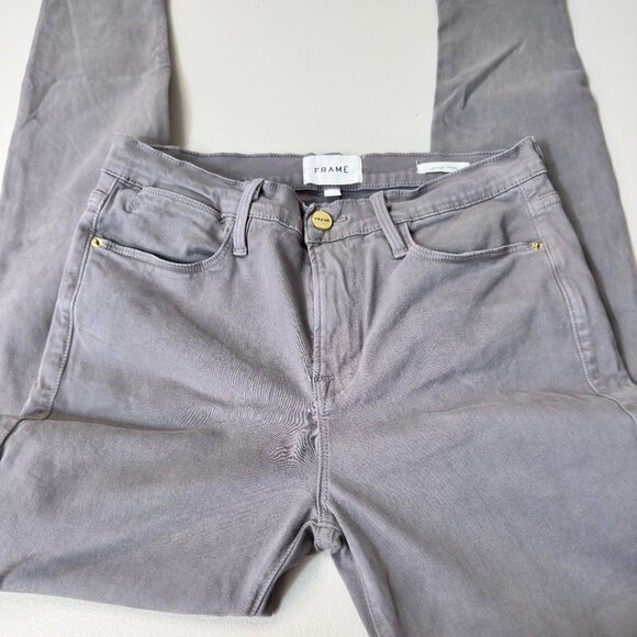 NWOT Frame Le High Skinny Stretch Cotton High Rise Pants Grey Size 29 - Picture 7 of 13